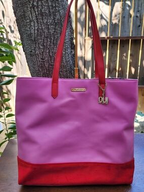 Juicy Couture "Just Say Oui" Colorblock Tote Bag - Pink & Red